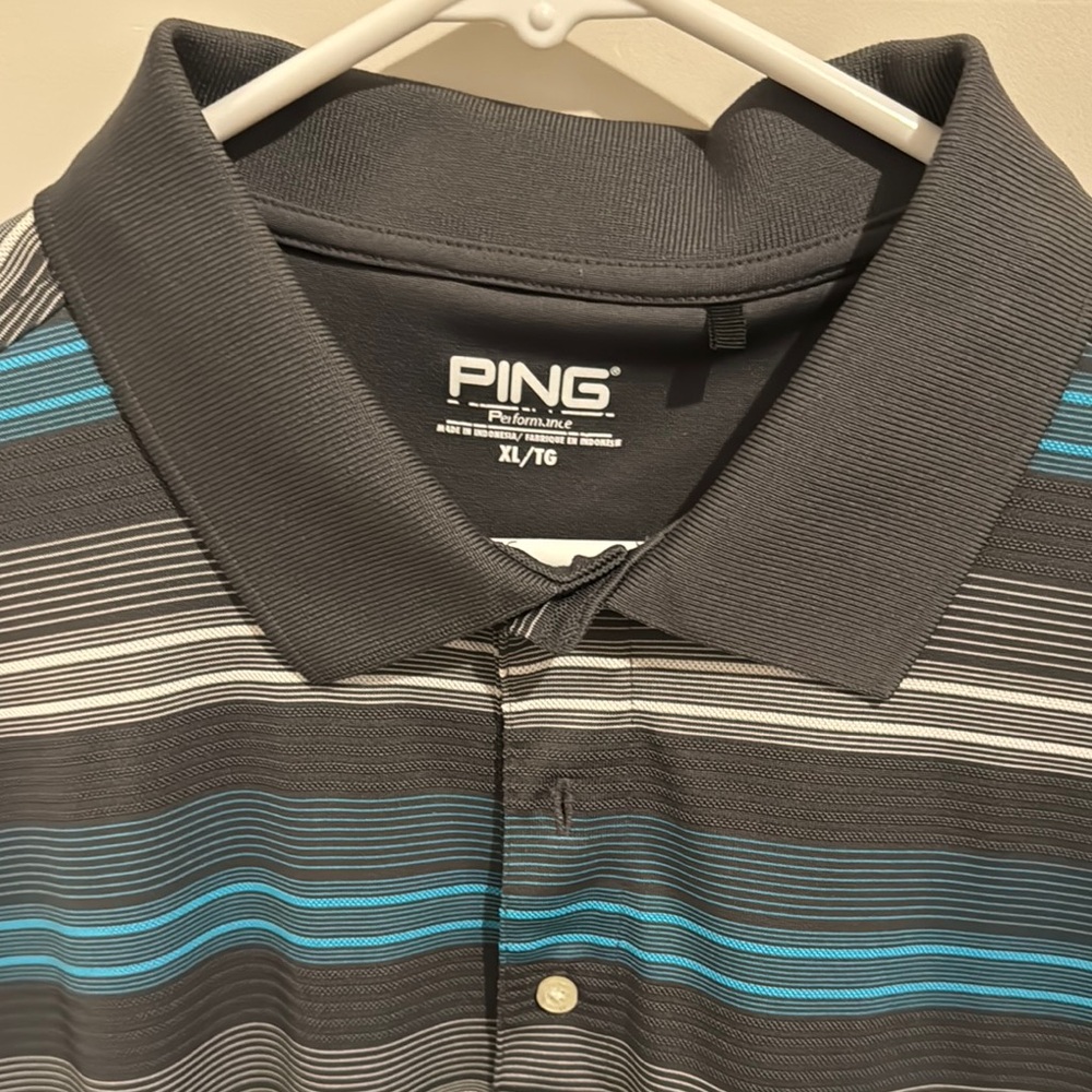 Ping Black and Blue Performance Polo Shirt